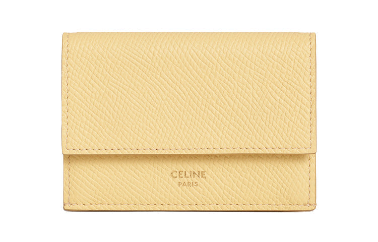 CELINE Grain Calfskin Wallet Women's Chick Yellow