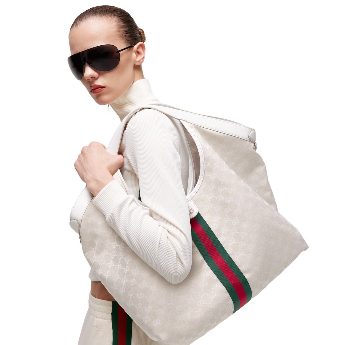 (WMNS) Gucci Giglio Large Tote Bag 'Ivory' 853971-FAF9O-9554
