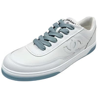 CHANEL Low-Top Skateboard Shoes Women's White Blue