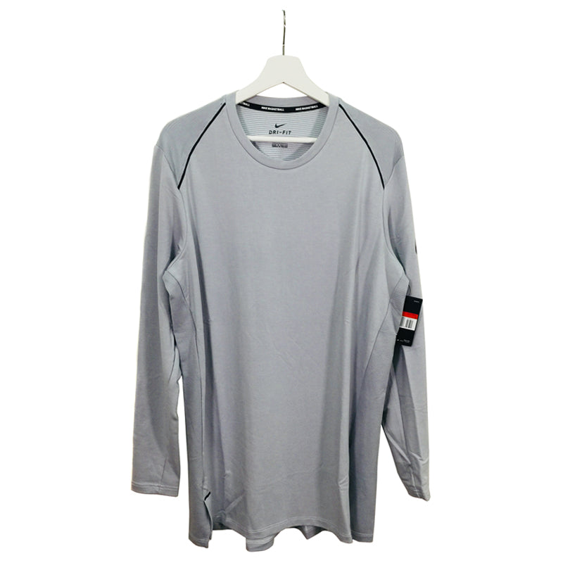 Nike Dri Fit Hyper Elite Long Steeve Basketball Top Grey 855974-043