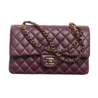 CHANEL Classic Flap CF Lambskin Handbag Shoulder Bag Crossbody Bag Regular Women's Burgundy