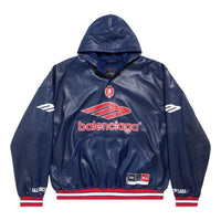 Balenciaga 3B Football Polo Hoodie 'Dark Navy Red' 856357TMS024100