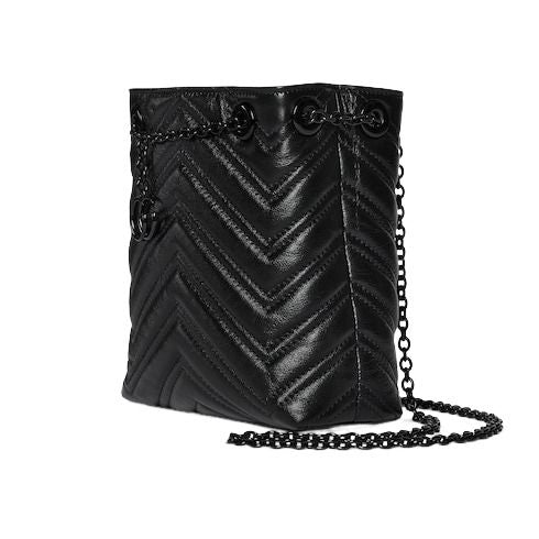 (WMNS) Gucci 26 GG Marmont Nano Bucket Bag 'Black' 856404-AAFS1-1000