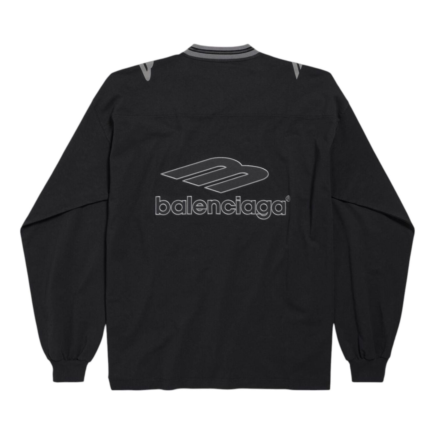 Balenciaga 3B Football Long Sleeve V-neck T-shirt 'Black Anthracite' 857085TTVQ61066