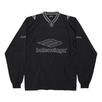 Balenciaga 3B Football Long Sleeve V-neck T-shirt 'Black Anthracite' 857085TTVQ61066
