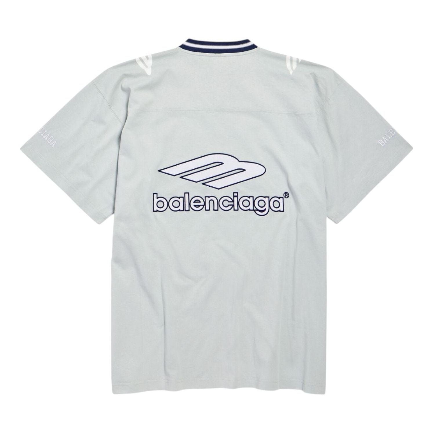Balenciaga 3B Football V-neck T-shirt Oversized 'New Grey' 857086TTVQ61461