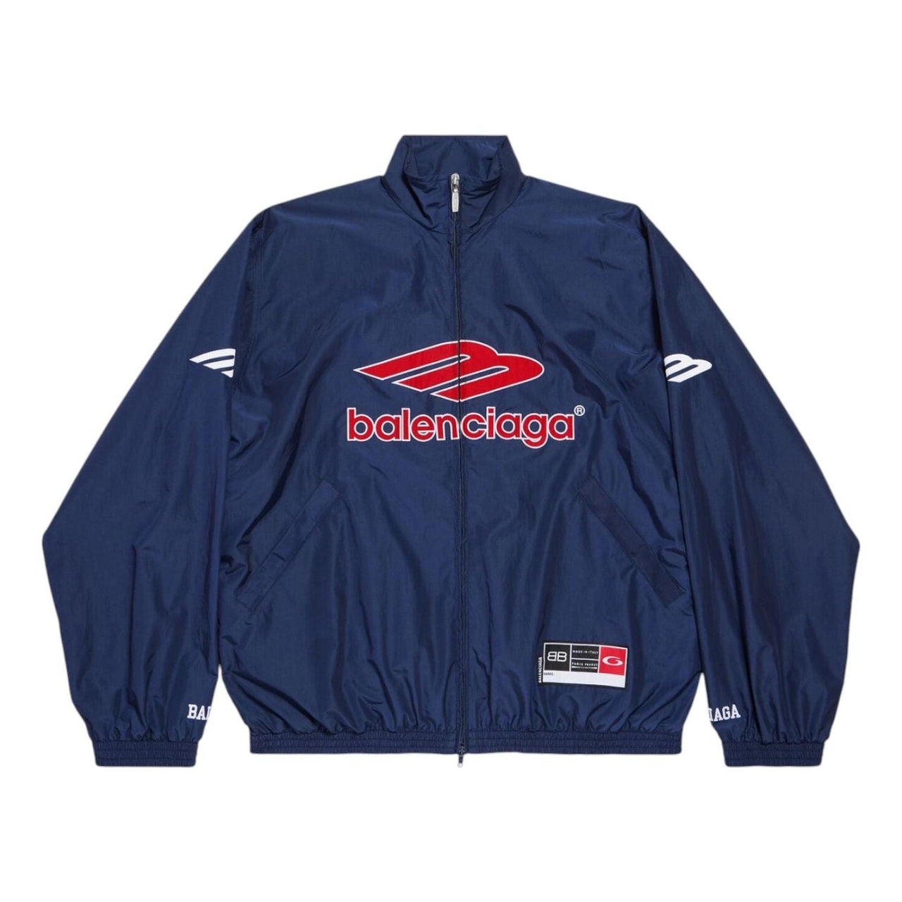 Balenciaga 3B Football Tracksuit Jacket 'Dark Navy Red' 857734TPQ386641