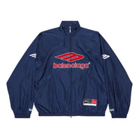 Balenciaga 3B Football Tracksuit Jacket 'Dark Navy Red' 857734TPQ386641