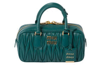 MIU MIU Arcadie Series Nappa Leather Shoulder Bag, Crossbody Bag, Handbag Women's Lagoon Blue