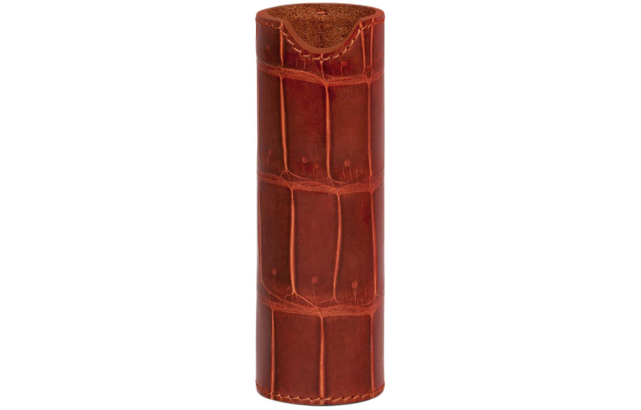 CELINE Crocodile Leather Storage Bag Women's Maple Leaf Red