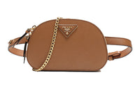 PRADA Cow Leather Crossbody Bags Fanny Pack Sling Bags Women's Caramel
