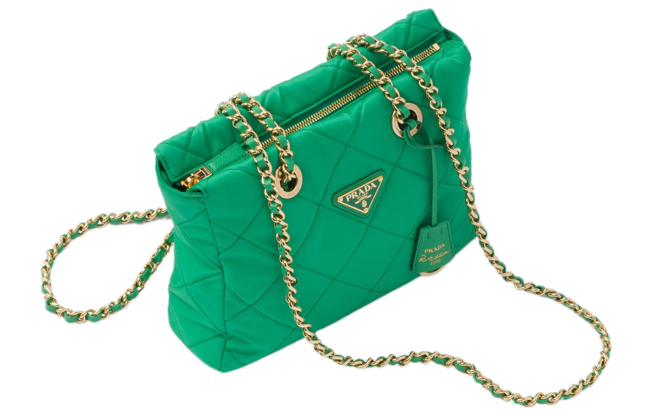 PRADA Fabric Parachute Bag Crossbody Bag Shoulder Bag Women's Mint Green