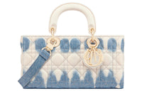 DIOR Lady D-JOY Denim Daisie Bag Tote Bag Shopping Bag Shoulder Bag Crossbody Bag Handbag Women's Milk White