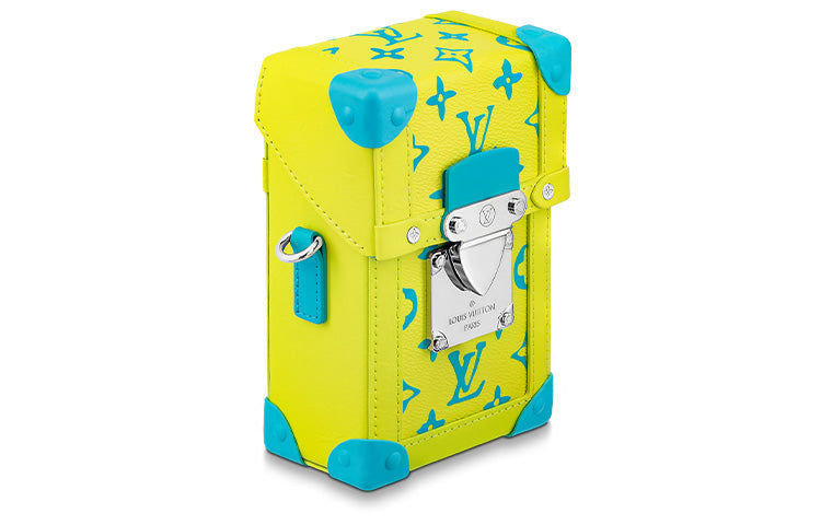 LOUIS VUITTON Trunk Vertical Coated Canvas With Calf Leather Trim Shoulder Bag Crossbody Bag Mini Men's Yellow Green