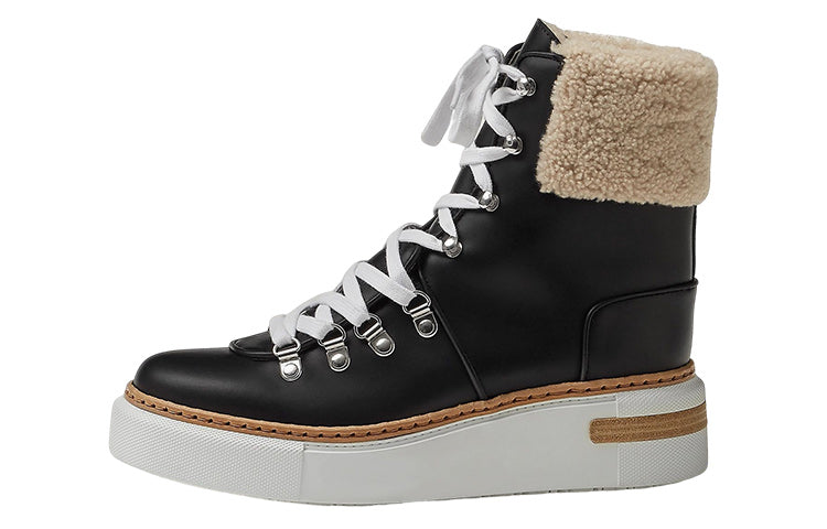 HERMES Flocon High-Top Ankle Boots Women's Black