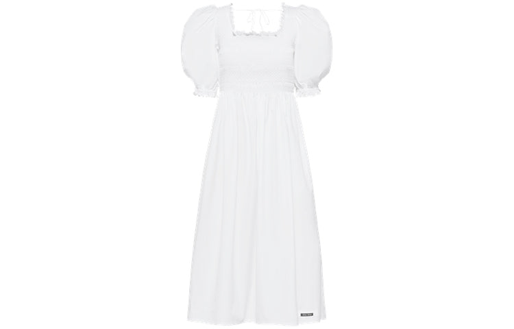 MIU MIU SS22 Short Sleeved Dress Women's White