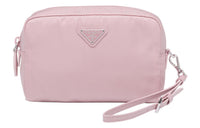 PRADA Recyclable Nylon Blend Fabric Clutch Women's Snow Pink