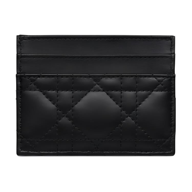 DIOR Sheepskin Card Holder Women's Black