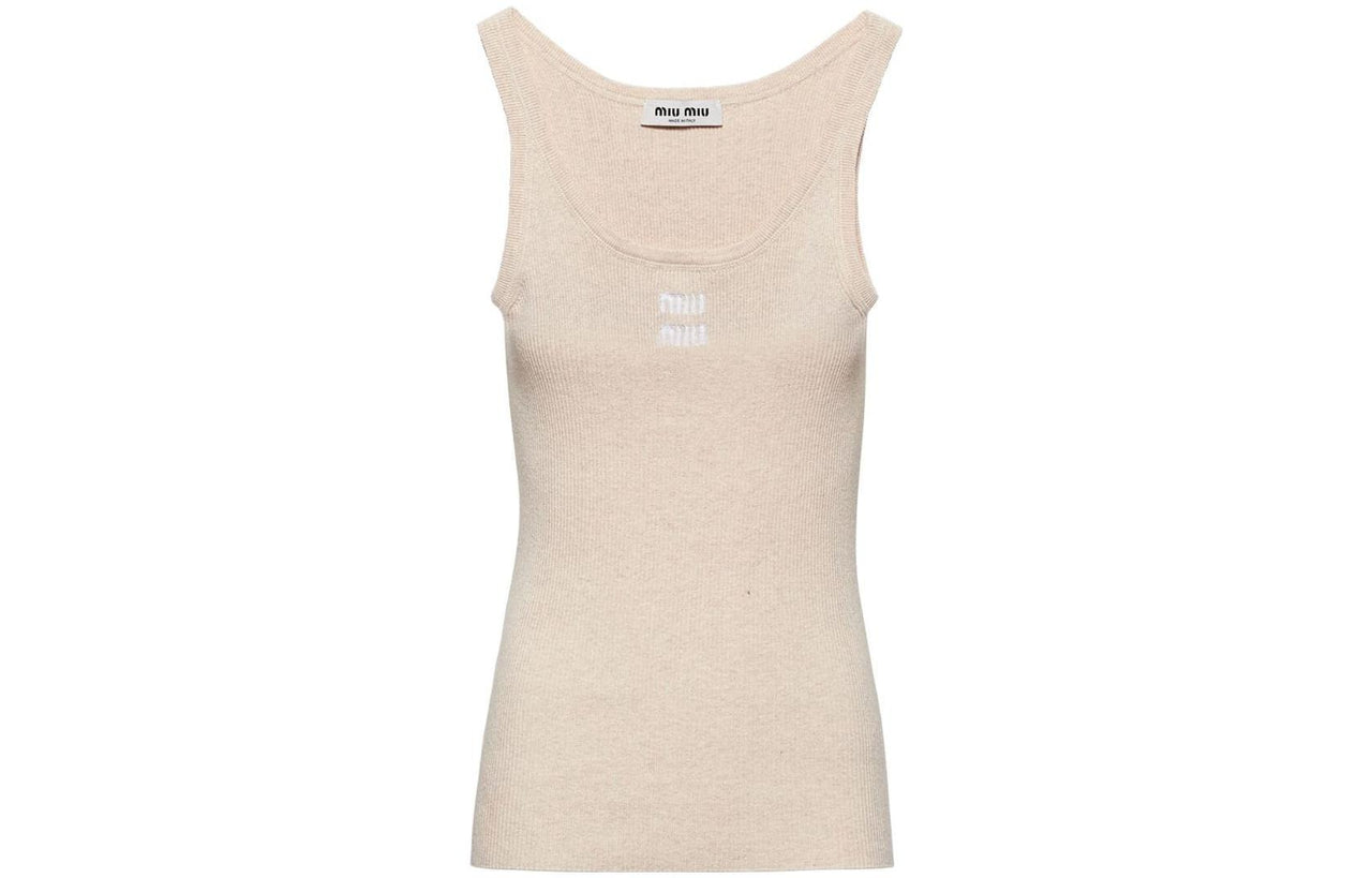 MIU MIU Tank Tops Women's Beige