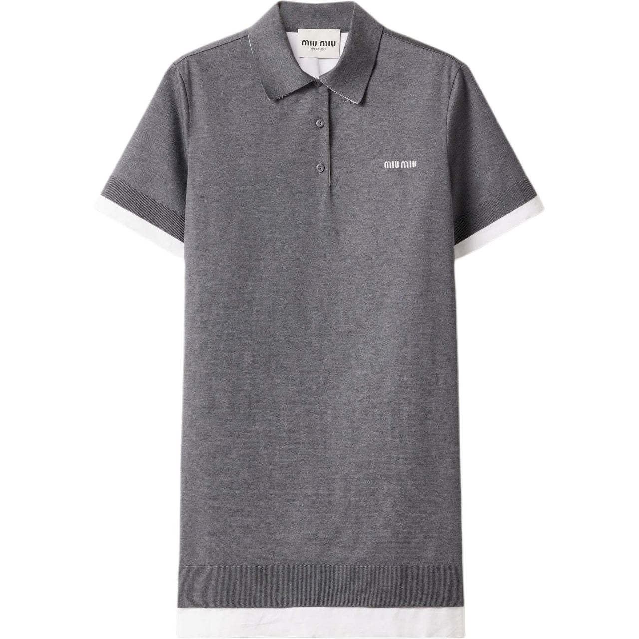 MIU MIU Logo Embroidered Short Sleeved Polo Dress