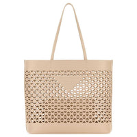 PRADA Leather Tote Bag, Shopping Bag, Handbag Women's Sand