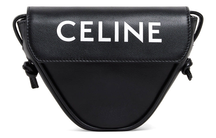 CELINE Smooth Cow Leather Shoulder Bag Crossbody Bag Mini Men's Black
