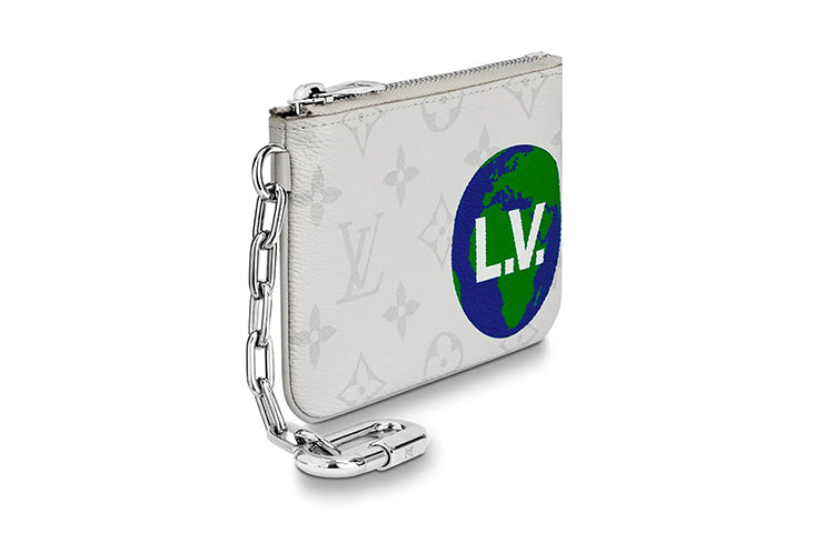 LOUIS VUITTON Zipped Pouch Monogram Logo Story Pm White