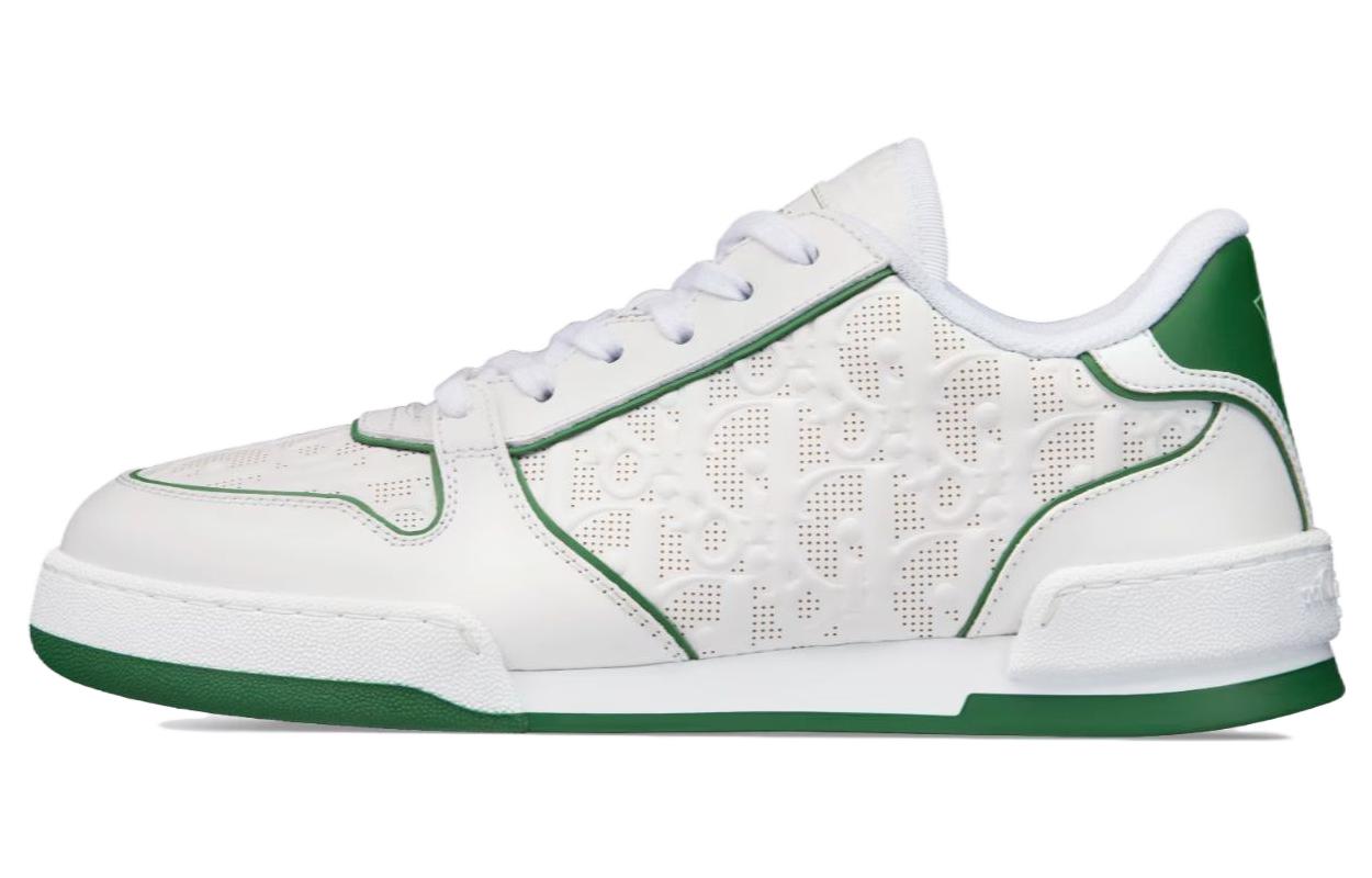 DIOR One White Sneakers Low Top Stylish Skateboarding Shoes Women's White Green