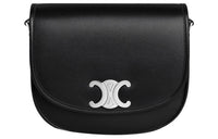 CELINE Triomphe Soft Natural Cow Leather Shoulder Bag, Crossbody Bag Medium Size Men's Black