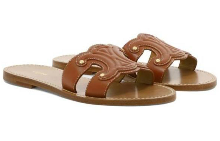 CELINE Odor Resistant Slide Slippers Women's Brown