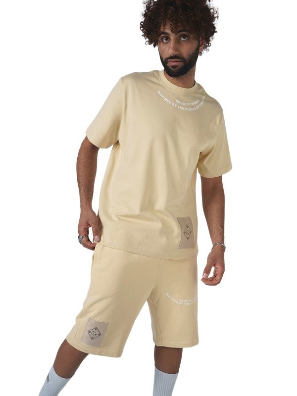 House of Cenmar T-Shirt with The Power Of Dreams Print 'Beige' HOC-STI
