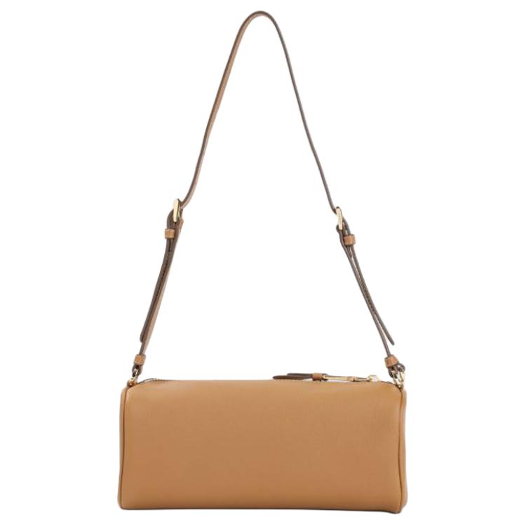 PRADA Calfskin Shoulder Bag Women's Brown
