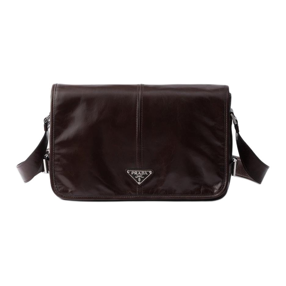 PRADA Calfskin Shoulder Bag Men's Morocco Color