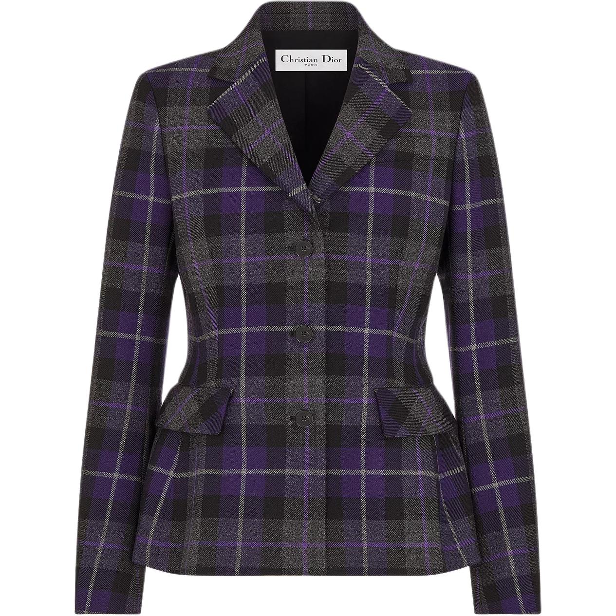 DIOR Checkered Button Up Fitted Jacket