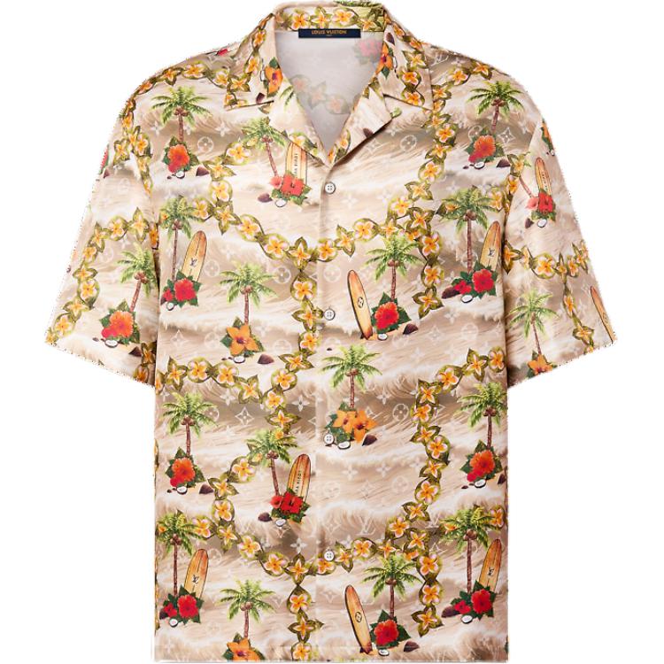 LOUIS VUITTON Monogram Short-Sleeved Silk Shirt