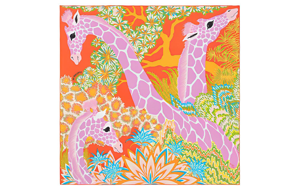 HERMES Silk Scarves Women's Orange