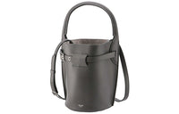 CELINE Cow Leather Bucket Bags Shoulder Bag Crossbody Bag Handbag Women's Gray