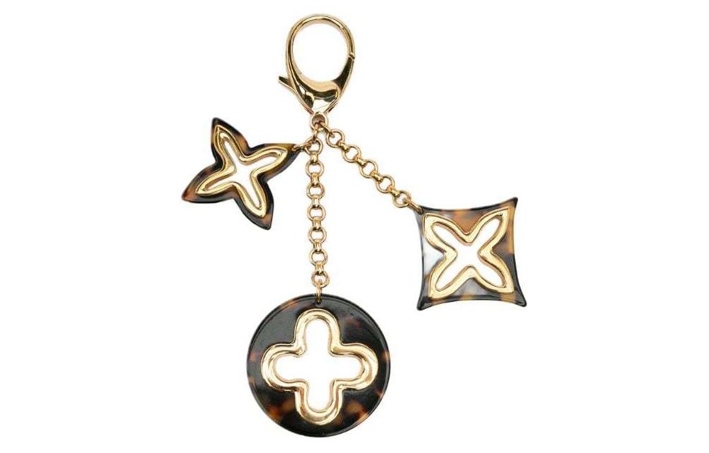 LOUIS VUITTON Gold-Plated Keychains Women's Tortoiseshell