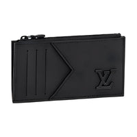 LOUIS VUITTON Aerogram Leather Card Holder Men's Black