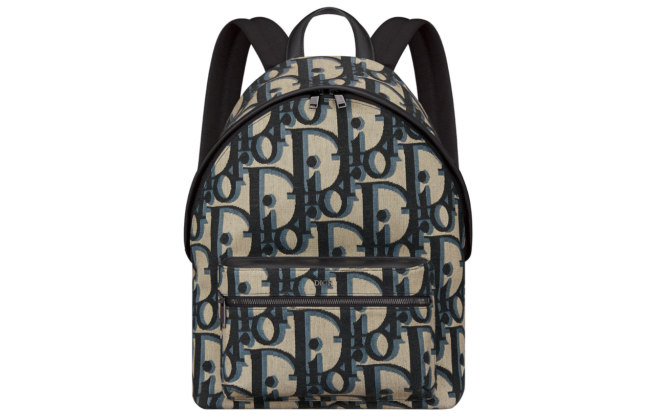 DIOR Smooth Cow Leather Detail Backpack Men's Beige & Black