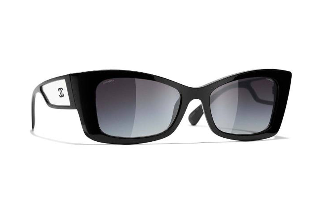 CHANEL Plate Frame Acetate Butterfly Sunglasses Women's