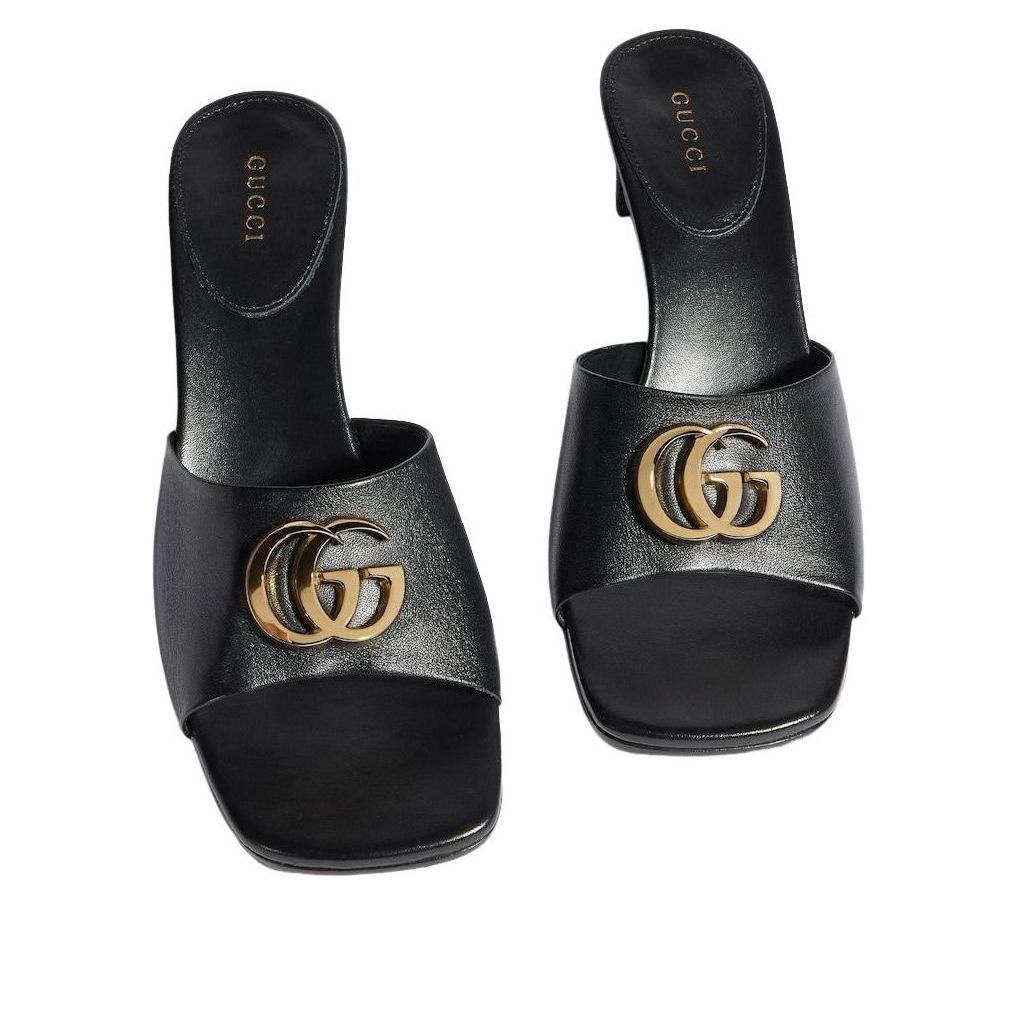 (WMNS) Gucci Slide Sandal with Double G 'Black' 871480-BKO00-1000