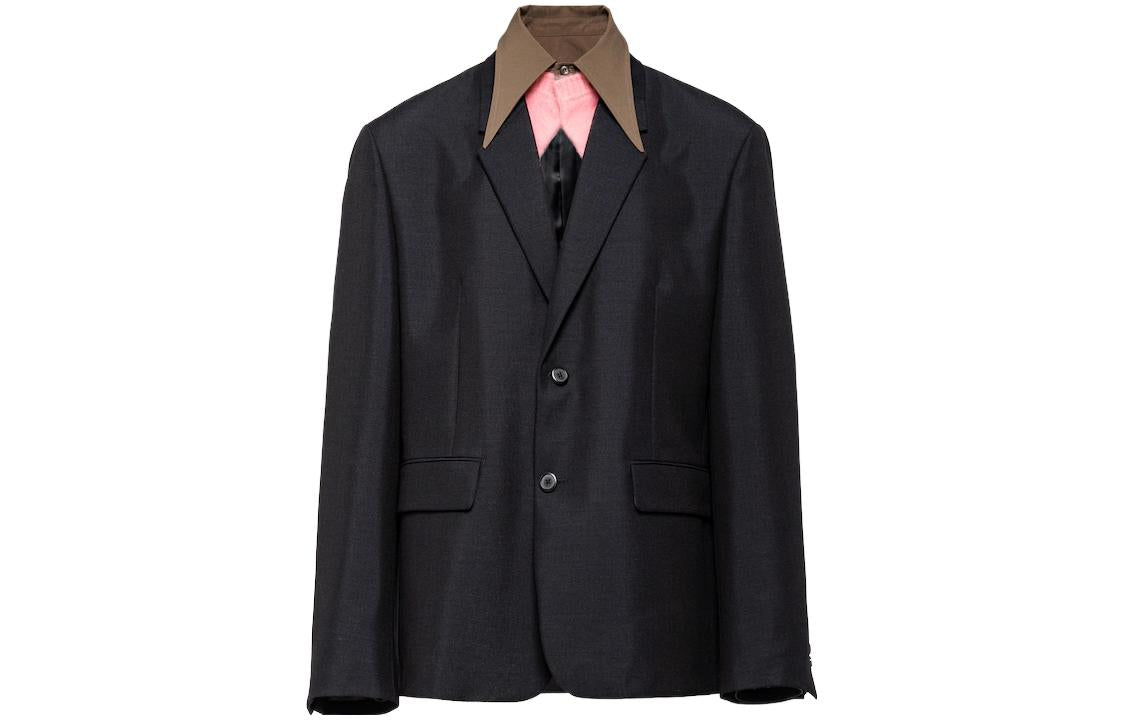 PRADA Detachable-Collar Single-Breasted Blazer
