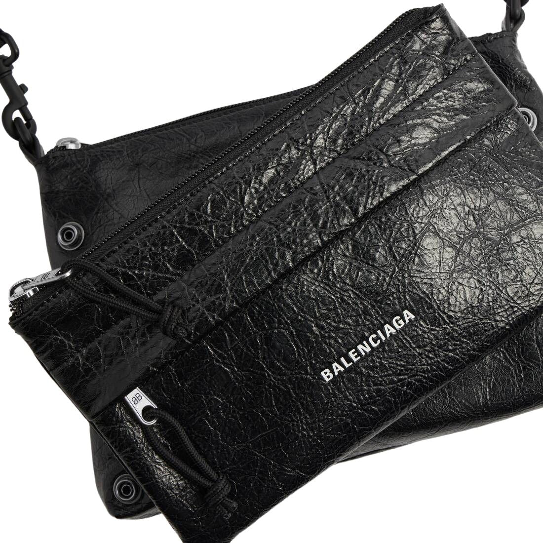 Balenciaga Explorer Double Pouch Messenger Bag 'Black' 8731821VG071000