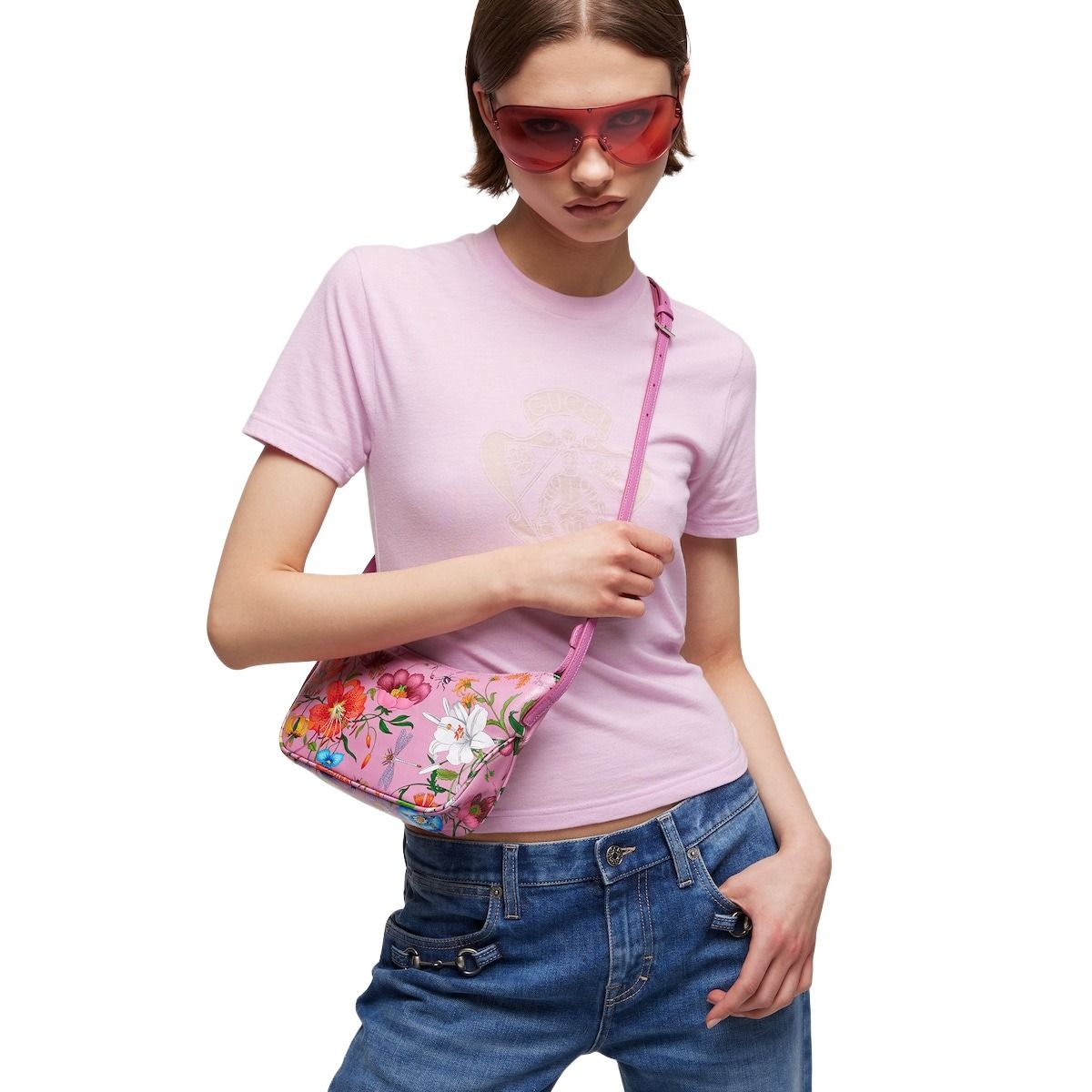 (WMNS) Gucci Lady Lunetta Small Shoulder Bag 'Pink Multicolor' 874743-FAF8S-8642