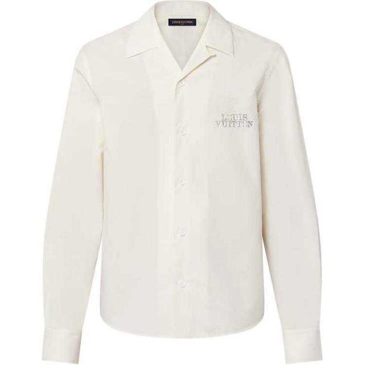 LOUIS VUITTON Embellished Open Collar Long-Sleeved Shirt