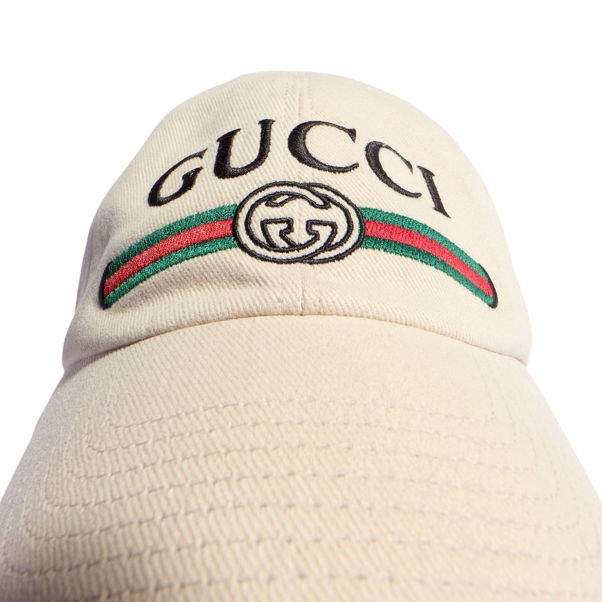 Gucci Cotton Baseball Hat with Embroidery 'Ivory' 875736-4HBKH-9779