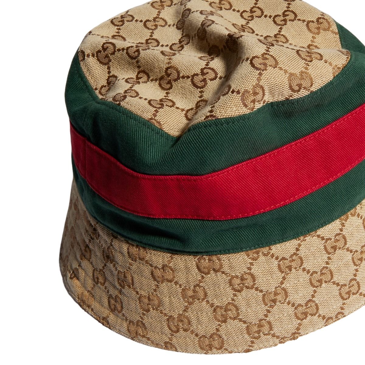 Gucci GG Cotton Canvas Bucket Hat with Web 'Beige Dark Brown' 875742-4HBKJ-9666