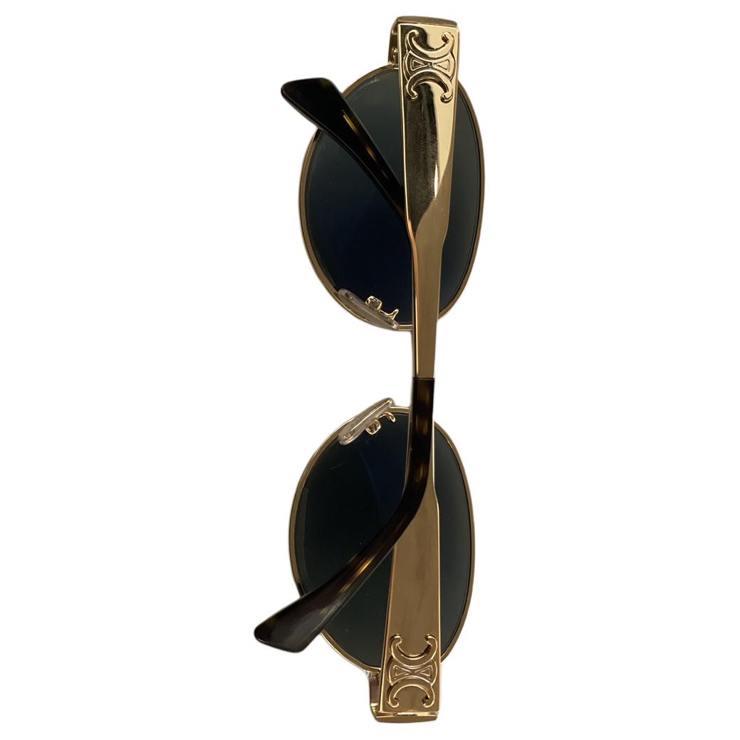 CELINE Oval Sunglasses Women's Gold