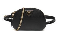 PRADA Cow Leather Shoulder Bag Crossbody Bag Fanny Pack Sling Bags Women's Black